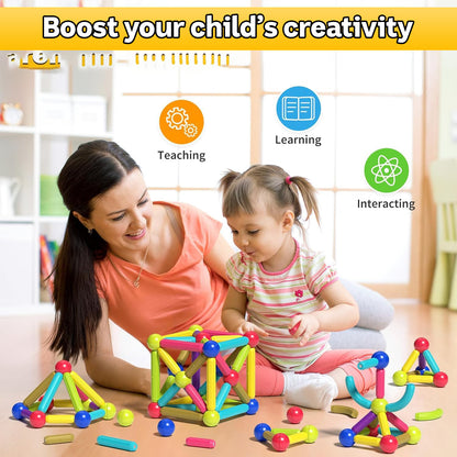 STEM Magnetic Sticks & Blocks – Build 25 Pieces