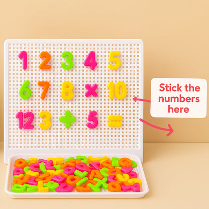 Number Learning Blocks Toy with Pegboard